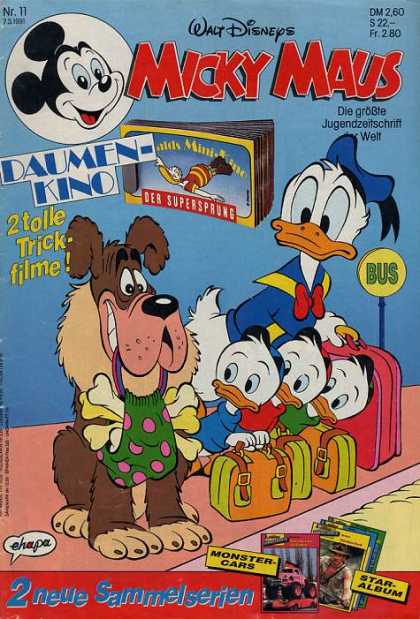 Micky Maus 1690 - Dog - Suitcases - Bus Stop - Bones - Donald Duck
