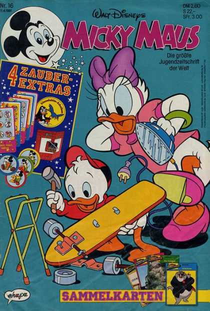 Micky Maus 1695 - Walt Disneys - 4 Zauber Extras - Die Grobte - Sammelkarten - Der Welt