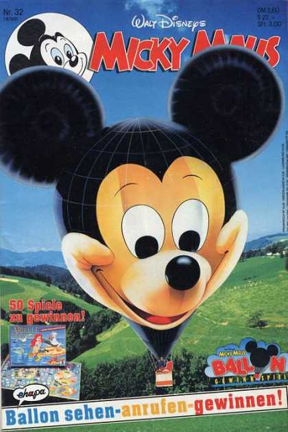Micky Maus 1711 - Walt Disney - Mouse - Moumtains - Field - Baloon