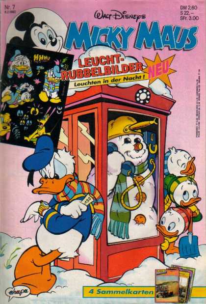 Micky Maus 1740 - Nr 7 - Telephone Booth - Snowman - Donald Duck - Nephews