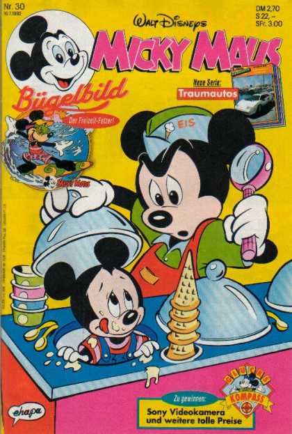 Micky Maus 1763 - Ice Cream - Mickey Mouse - Surfing - Ice Cream Cone - Eating