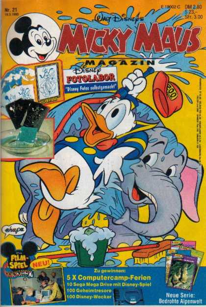Micky Maus 1807 - Donald Duck - Elephant - Spray Water - Surprised - Computer Camp