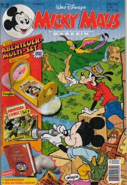 Micky Maus 1868 - German Walt Disney Comic - German Mickey Mouse Comic - German Goofy And Mickey Together - Mickey Looking Through A Spy Glass - Abenteuer