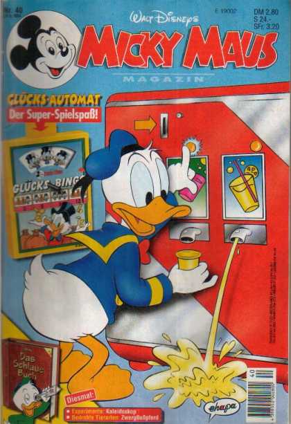 Micky Maus 1878 - Walt Disney German Comic - Donald Duck And A Soda Machine - Glucks Automat - Mickey And Donald On Front - Issue Number 24