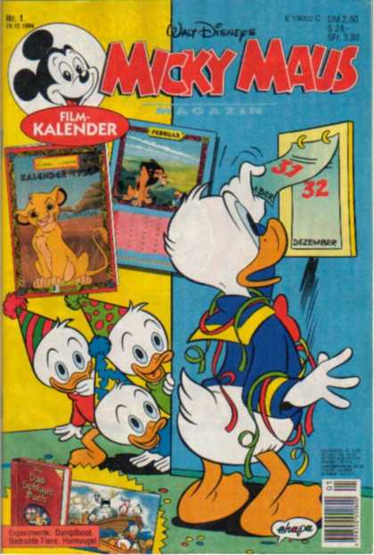 Micky Maus 1891 - Donald Duck - Birthday Hats - Calender - Streamers - Ducklings