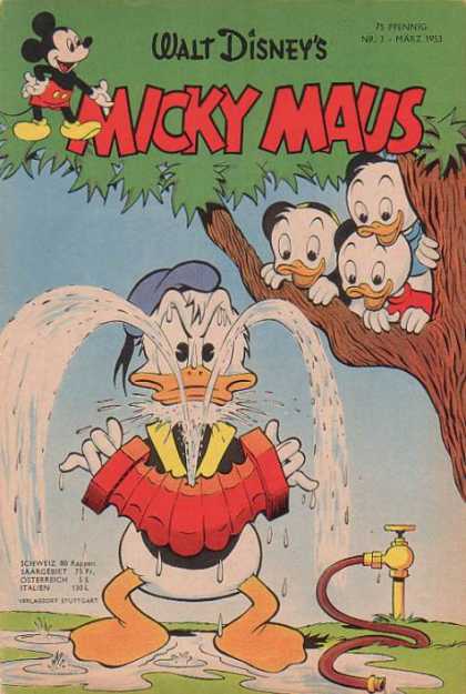 Micky Maus 19 - Donald Duck - Huey Dewey And Louie - Water Leak - Hose - Tree