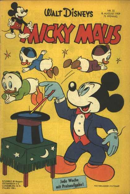 Micky Maus 190 - Mickey Mouse - Magician - Top Hat - Huey Duey And Luey - Magic Wand