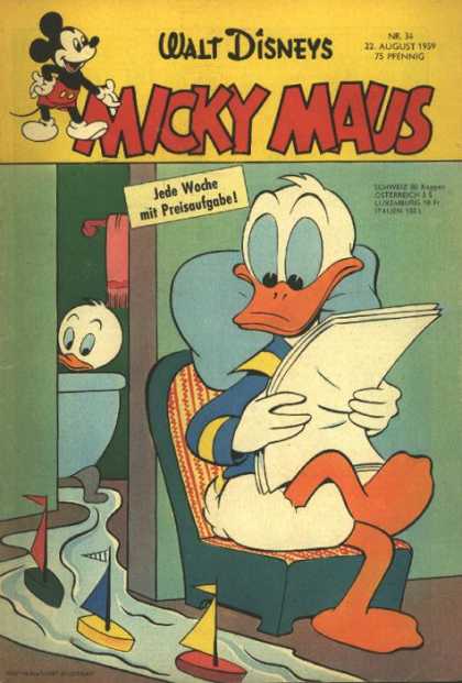 Micky Maus 192 - Ducks - Water - Boats - Newspaper - Bathtub