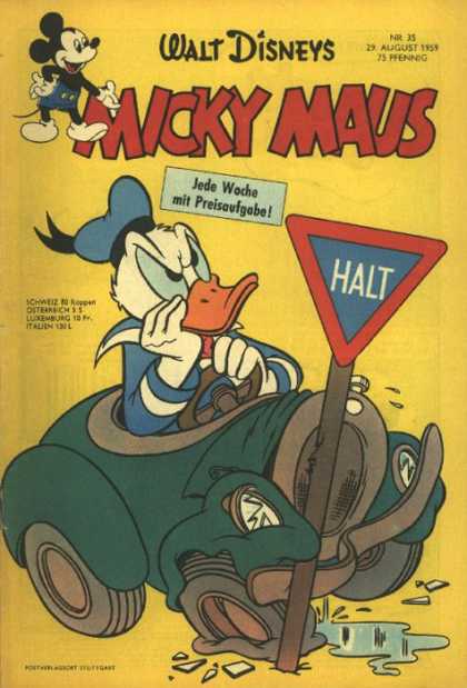 Micky Maus 193 - Walt Disney - Duck - Car - Mouse - 29 August 1959