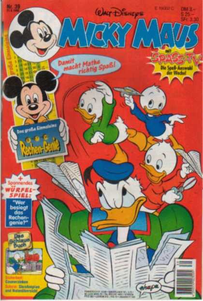 Micky Maus 1932 - Donald Duck - Donalds Baby Ducks - Mickey Mouse - Walt Disney - Cut Out Newspaper