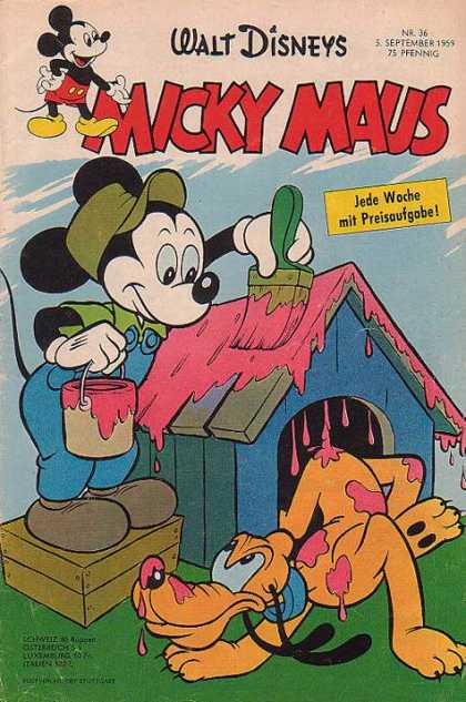 Micky Maus 194 - German - Mickey Mouse - Walt Disney - Pluto - Paint