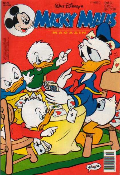 Micky Maus 1971 - Nephews - Cheating - Donald Duck - Playing Cards - Caught