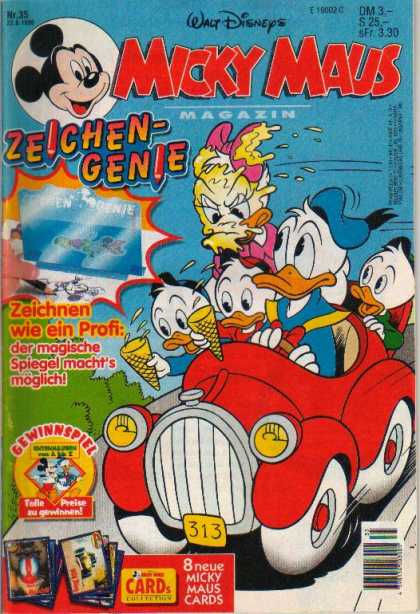 Micky Maus 1981 - Walt Disney - Donald Duck - Daisy Duck - Car - Ice Cream