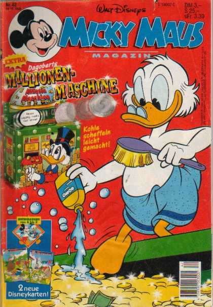 Micky Maus 1988 - Walt Disney - Uncle Scrooge - Mickey - Bathing In Money - Towel