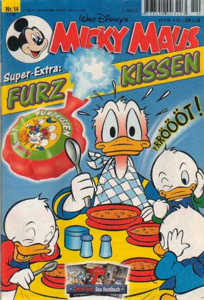 Micky Maus 2065 - Donald Duck - Nephews - Whoopie Cushion - Bowls - Table