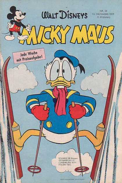 Micky Maus 208 - Disney - Donald Duck - Ski - Cloud - Slope