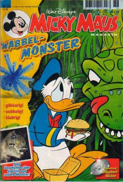 Micky Maus 2087 - Donald Duck - Micky Maus - Wabbel-monster - Dinosaur - Klebrigl