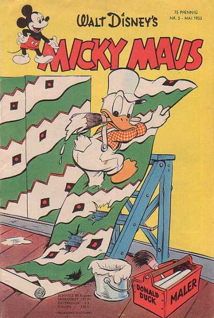 Micky Maus 21 - Walt Disneys - Donald Duck - Brush - Ladder - Glue