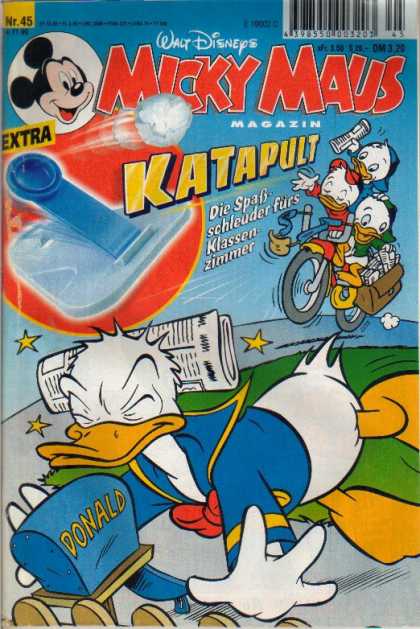 Micky Maus 2148 - Katapult - Donald Duck - Newspaper - Bike - Sling Shot