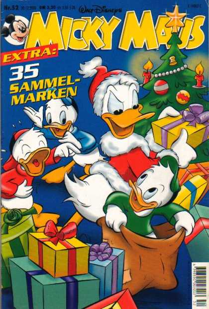 Micky Maus 2207 - Christmas Packages - Bows - Christmas Tree - Huey Dewey And Luey - Candles