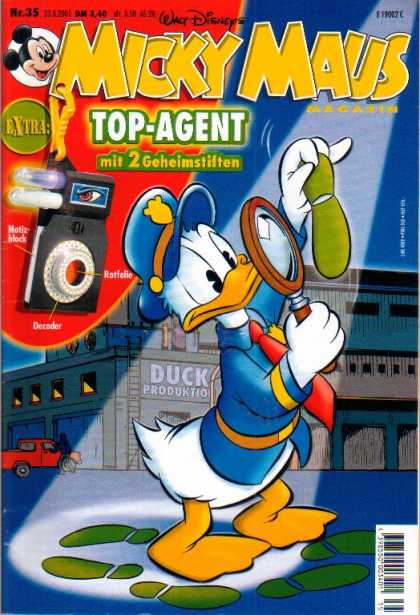 Micky Maus 2242 - Donald Duck - Top-agent - Foot Print - Disney - Magnifine Glass