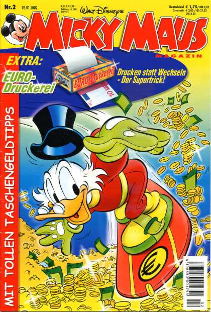 Micky Maus 2262 - German Comic - Scrooge Mc Duck - Micky Mouse - Surfing - Boarding