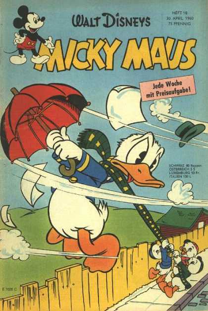 Micky Maus 228 - Walt Disney - Umbrella Scarf - Donald Duck - Fence - Hewey