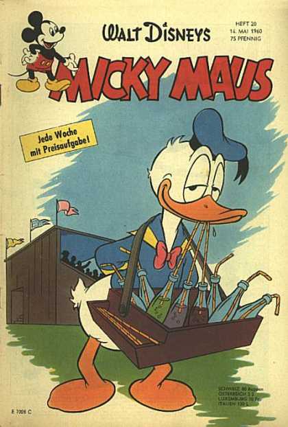 Micky Maus 230 - Walt Disneys - 75 Pfennig - Dinald Duck - Flag - Jede Woche Mit Preisaufgabe