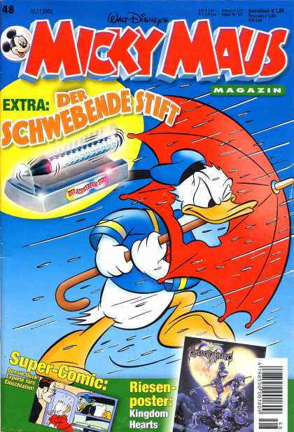 Micky Maus 2308 - Der Schwebende Stift - Walt Disney - Donald Duck - Umbrella - Rain