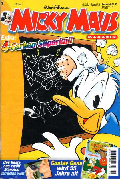 Micky Maus 2315 - Donald Duck - Chalk Board - Erase - Ruller - Angry