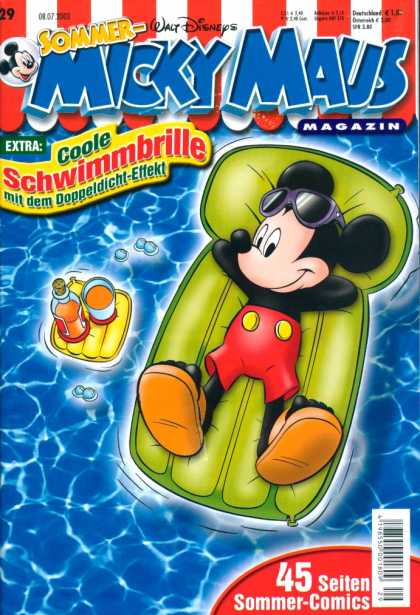 Micky Maus 2342 - Walt Disneys - Pool - Green Raft - Red Pants - Brown Sandals