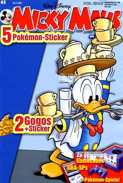 Micky Maus 2463 - Walt Disneys - 5 Pokemon-sticker - Donald Duck - 2 Gogos Sticker - Gamecubes
