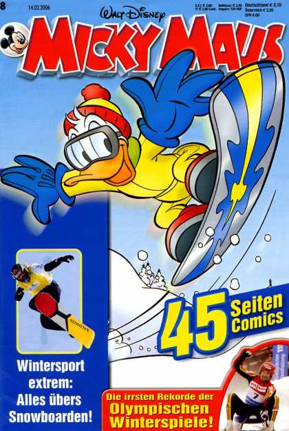 Micky Maus 2478 - Text In German - Donald Duck - Snow Board - Winter Olympics - Walt Disney