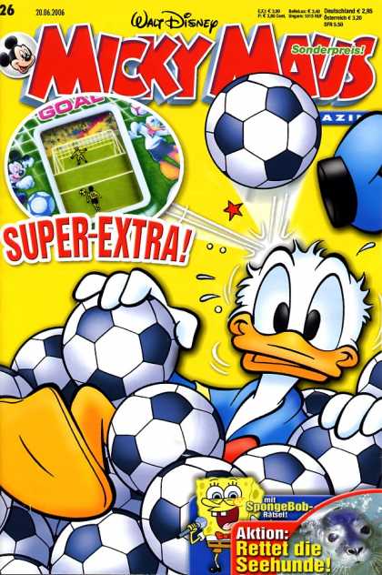 Micky Maus 2496 - Mickey - Donald Duck - Sponge Bob - Soccer - Goal