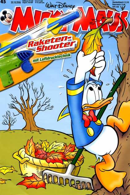 Micky Maus 2515 - Donald Duck - Rake - Leaves In A Basket - Pulling Leaf Off A Tree - Bare Trees