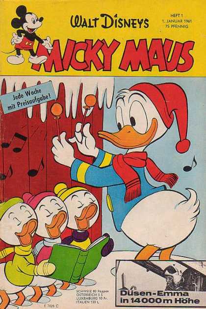 Micky Maus 263 - Walt Disneys - Jede Wache Mit Preisaufgabe - Dunnel The Duck - 3 Baby Duck Singing - Dusen Emma In 14000 M Hohe