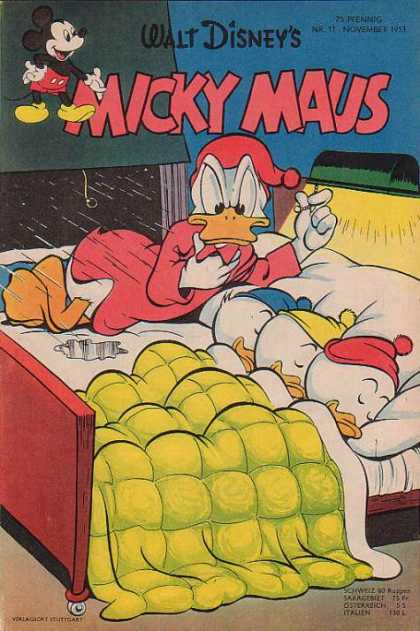 Micky Maus 27 - Donald Duck And Kids - Sleeping Kids - Thinking Father - Laughing Micky - Counting Duck