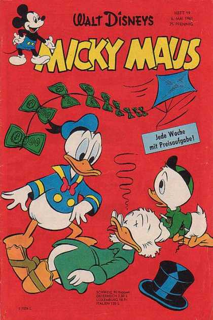 Micky Maus 281 - Walt Disney - Donald Duck - Kite - Dollar Bills - Top Hat