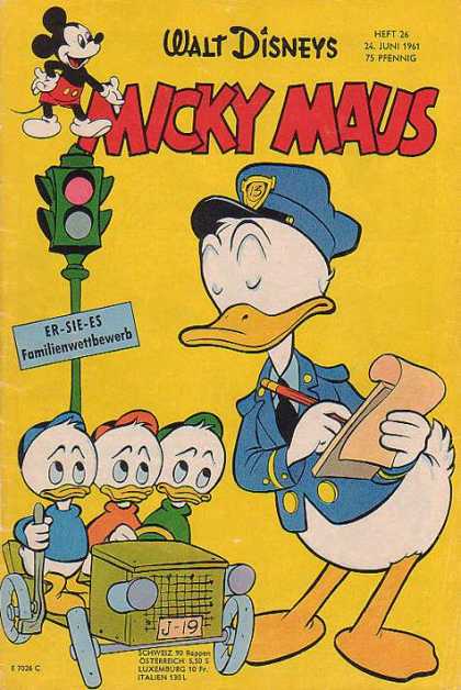 Micky Maus 288 - Walt Disneys Micky Maus - Heft 26 24 Juni 1961 - 75 Pfennig - Er-sie-es Familienwettbewerb - Huey Louey And Dewey
