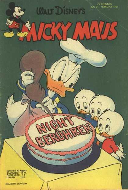 Micky Maus 30 - Donald Duck - Ducklings - Cake - Icing - Table