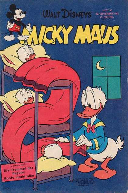 Micky Maus 302 - Sleep - Bed - Pillow - Moon - Window