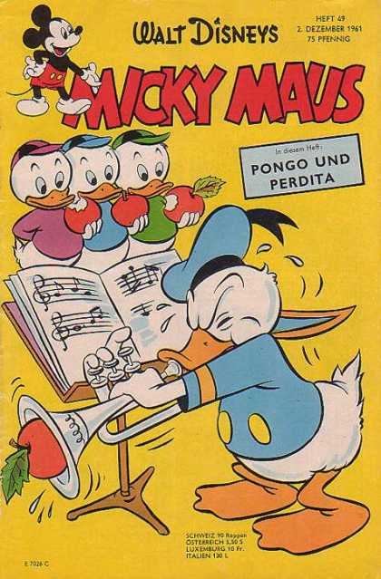 Micky Maus 311 - Donald Duck - Apples - Huey Duey And Louey - Trumpet - Walt Disney
