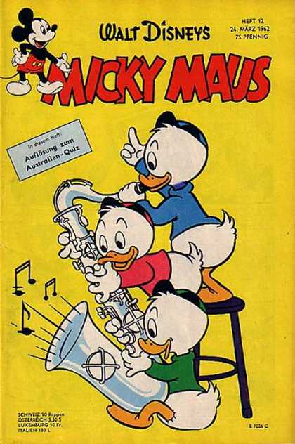 Micky Maus 327 - Walt Disney - Quiz - Huey - Music Notes - Stool