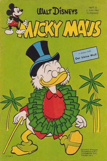 Micky Maus 337 - German - Disney - Uncle Scrooge - Palm Trees - Money
