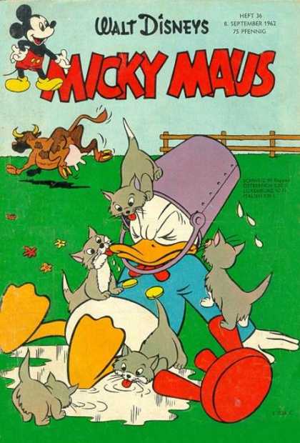 Micky Maus 351 - Disney - Donald Duck - Cow - Cats - Bucket