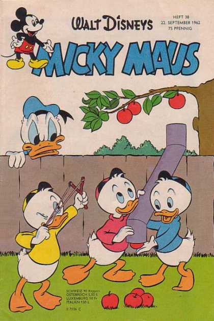 Micky Maus 353 - Walt Disney - Donald Duck - Apple Tree - Sling Shot - Hewey