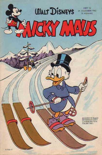 Micky Maus 367 - Skiing - Snow - Moutains - Donald Duck - Fall