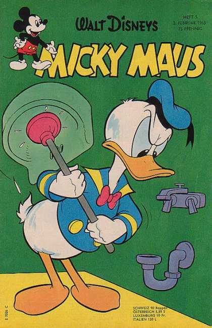 Micky Maus 372 - Walt Disney - Donald Duck - Plunger - Sink - Faucet