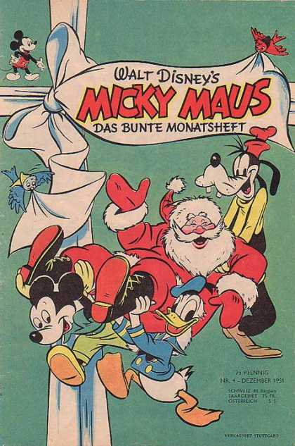 Micky Maus 4 - Walt Disney - Donald Duck - Goofy - Santa - Birds