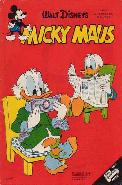 Micky Maus 428 - Walt Disney - Donald Duck - Scrooge Mcduck - Newspaper - Money